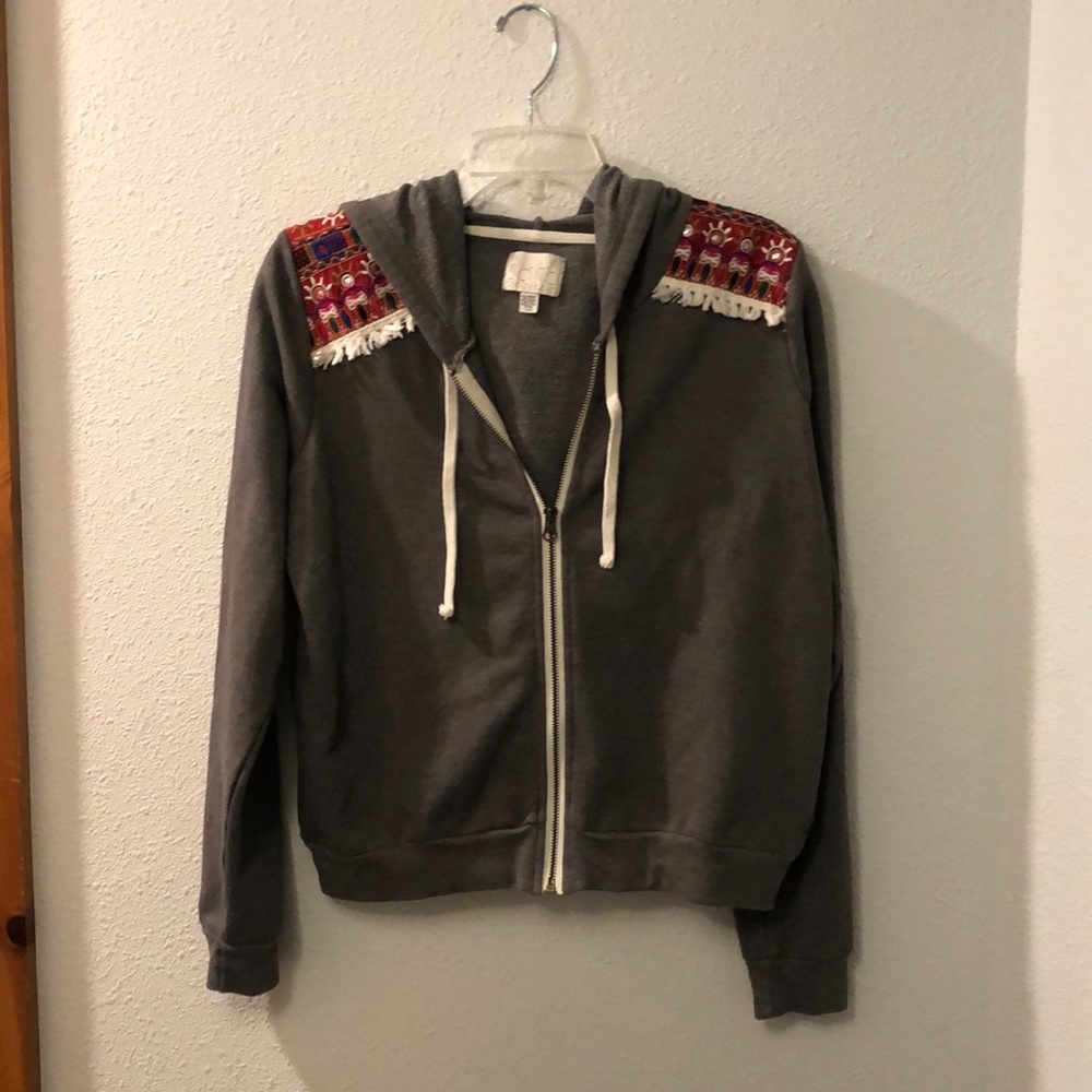 Billabong designer closet zip up boho hoodie